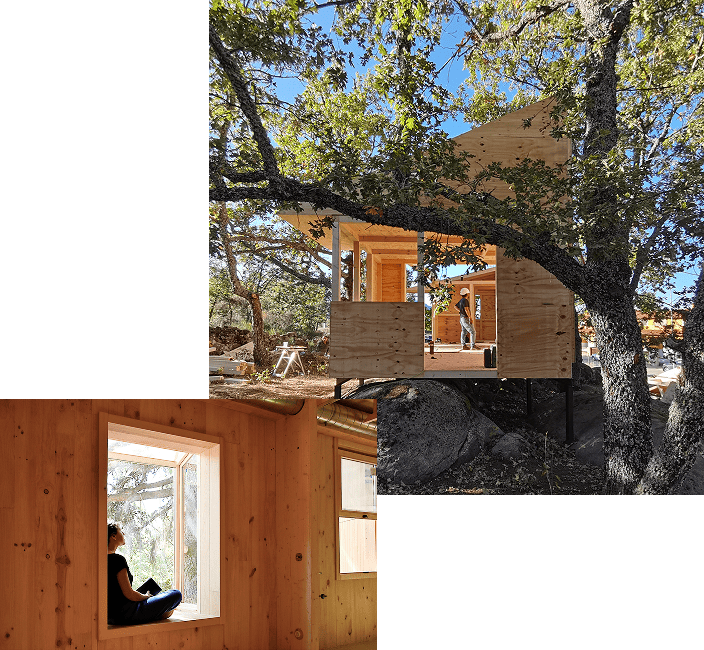 Hacemos son módulos de arquitectura en madera, espacios con carácter que puedes habitar, mover, ampliar o desmontar cuando quieras.